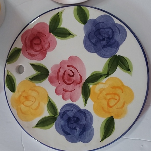 Flora di Roma 4pc.Range Set Earthenware,Handpainted Floral,EUC. - Picture 4 of 8